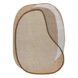 Alfombra ORGANIC 2123 Sisal Piedra Natural / Crema - moderna forma irregular