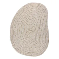 Alfombra ORGANIC 2743 Sisal Tocón, Anillo de árbol Crema / Natural - moderno forma irregular