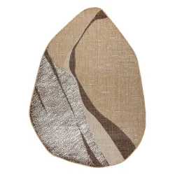 Alfombra ORGANIC 2739 Sisal Piedra natural / crema - forma irregular moderna