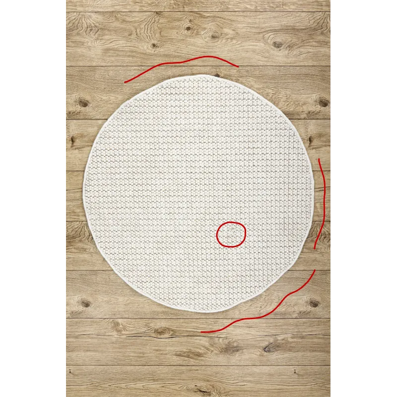 Dywan CASABLANCA LOOP koło biały pętelkowy, miękki - 2 GATUNEK