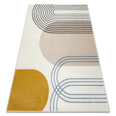 Dywan FUSION 7157 biały / złoty - Geometryczny, nowoczesny, abstrakcyjny