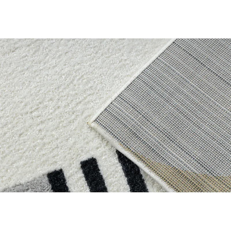 Dywan FUSION 1327 biały / ciemny szary / złoty - Geometryczny, nowoczesny, abstrakcyjny