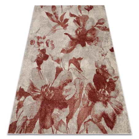 Dywan FUSION 8259 krem / bordo - Kwiaty, nowoczesny, abstrakcyjny