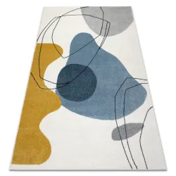 Alfombra FUSION 7158 blanco / amarillo / azul - Geométrica, moderna, abstracta