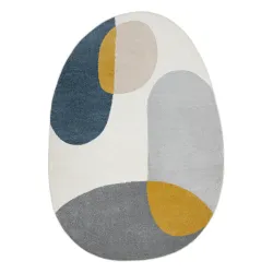 Alfombra FUSION 5706 blanco / gris claro / oro Forma - Geométrica, moderna, abstracta, irregular