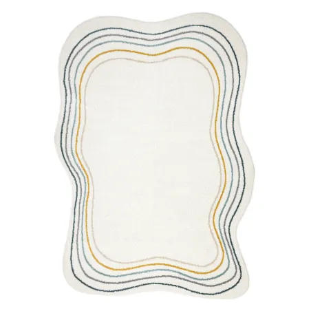 Dywan FUSION 5707 biały / ciemny zielony Shape - Abstrakcja, nowoczesny, abstrakcyjny, nieregularny