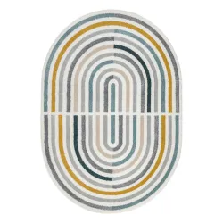 Alfombra FUSION 5711 blanco / verde oscuro Forma - Geométrica, moderna, abstracta, irregular