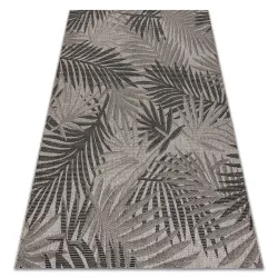 Alfombra Sisal FLOORLUX 20504 HOJAS Plata / Negro JUNGLA - 2ª OPCIÓN