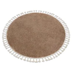 Alfombra BERBER 9000 redonda beige Flecos bereber marroquí shaggy