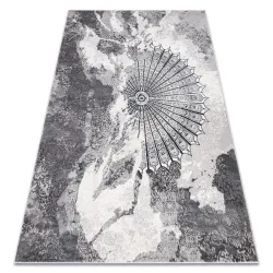 Alfombra ALLURE 5715 Abstracción - Estructurada, elegante, glamour gris claro / blanco