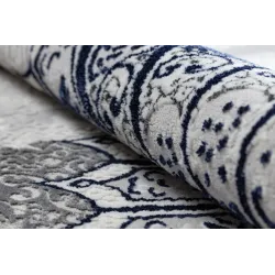 Dywan ALLURE 5715 Abstrakcja - Strukturalny, stylowy, glamour jasnoszary / granatowy