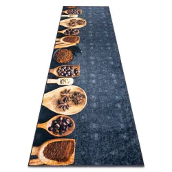Alfombra para lavar ANDRE 2811 Cucharas, para cocina, antideslizante - gris / beige