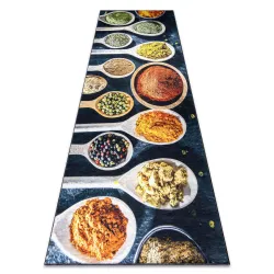 Alfombra para lavar ANDRE 53240 Cucharas, especias para cocina, antideslizante - gris / beige