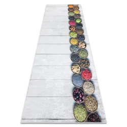 Alfombra lavable ANDRE 33200 Especias, para cocina, antideslizante - plateado / beige