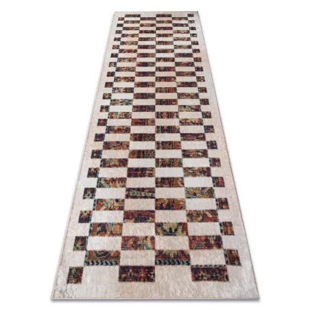 Alfombra lavable ANDRE 43780 Geométrica antideslizante - beige / terracota