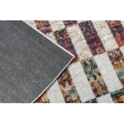 Alfombra lavable ANDRE 43780 Geométrica antideslizante - beige / terracota
