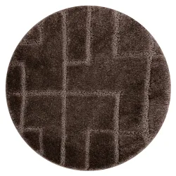 Alfombra de baño SUPREME circular LINES líneas, antideslizante, suave - marrón