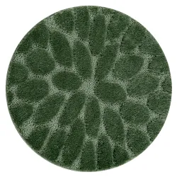 Alfombra de baño SUPREME redonda STONES piedras, antideslizante, suave - verde