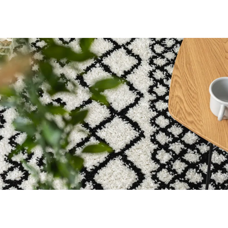 Dywan PROMO BERBER SAFI N9040 biały / czarny Frędzle berberyjski marokański shaggy