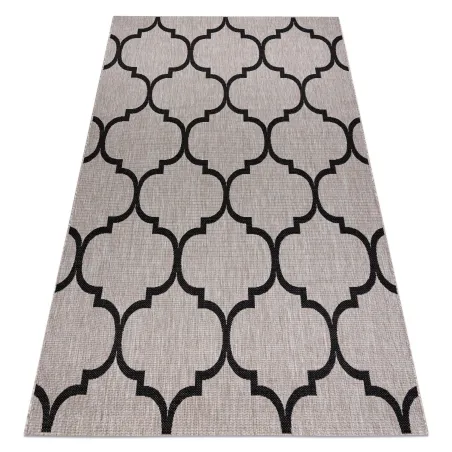 DYWAN SZNURKOWY SIZAL FLOORLUX 20608, koniczyna marokańska, trellis  srebrny / czarny - 2 GATUNEK