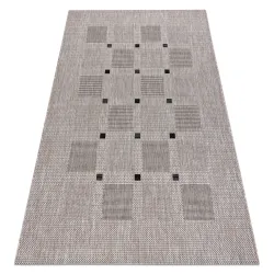 Alfombra sisal FLOORLUX 20079 Cuadrados plata / negro - 2ª OPCIÓN