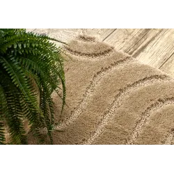 Dywan łazienkowy SUPREME WAVES fale, antypoślizgowy, miękki - beż