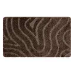 Alfombra de baño SUPREME WAVES olas, antideslizante, suave - marrón