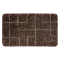 Alfombra de baño SUPREME LINES líneas, antideslizante, suave - marrón