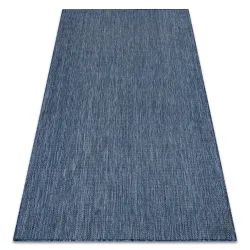 Alfombra de cuerda sisal SION A5165A mélange tejido plano azul marino