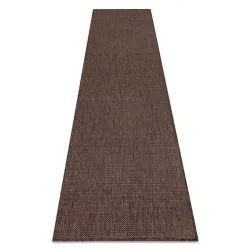 Alfombra, camino de mesa de cuerda sisal SION A5165A mélange tejido plano marrón