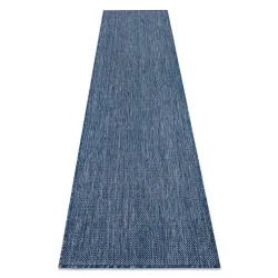 Alfombra, alfombrilla de cuerda sisal SION A5165A mélange tejido plano azul marino