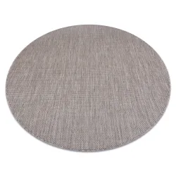 Alfombra de cuerda sisal SION redonda A5165A mélange tejido plano beige