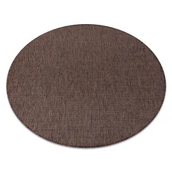 Alfombra DE CUERDA SISAL SION círculo A5165A Mezcla tejido plano marrón