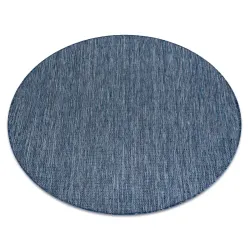 Alfombra DE CUERDA SISAL SION círculo A5165A Mezcla tejido plano navy azul marino