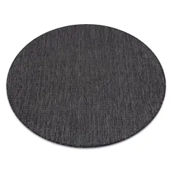 Alfombra DE CUERDA SISAL SION círculo A5165A Mezcla tejido plano negro