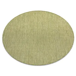 Alfombra de cuerda sisal SION redonda A5165A mélange tejido plano verde