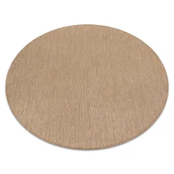 Alfombra de cuerda sisal SION redonda A5165A mélange tejido plano natural