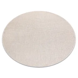 Alfombra de cuerda sisal SION redonda A5165A mélange tejido plano ecru / crema