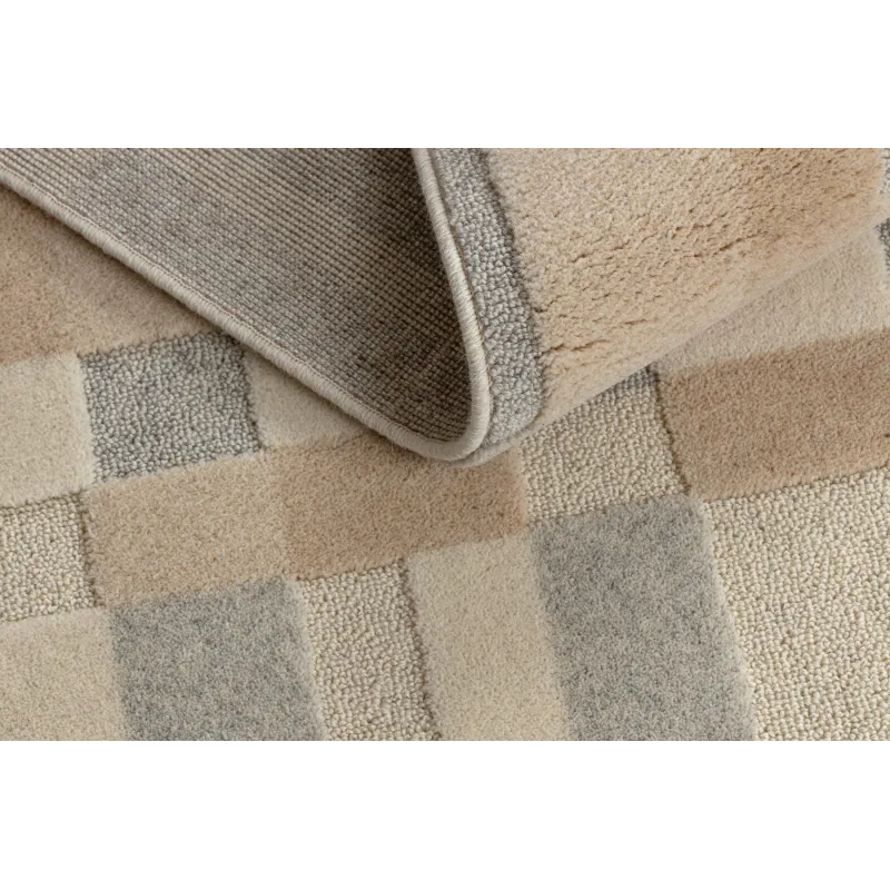Dywan FLUX 461.117.SA130 wełniany OSTA - Geometryczny, strukturalny, loftowy beż / szary