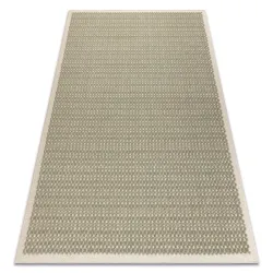 Dywan FLUX 461.139.SA400 wełniany OSTA - Geometryczny, strukturalny, loftowy zielony / beż