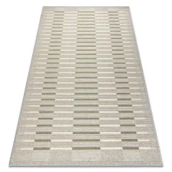 Dywan FLUX 461.124.SA400 wełniany OSTA - Geometryczny, strukturalny, loftowy szary / zielony
