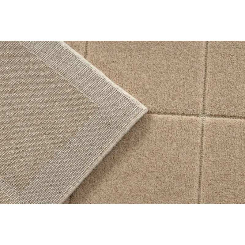Dywan FLUX 461.118.SA131 wełniany OSTA - Geometryczny, strukturalny, loftowy beż / krem