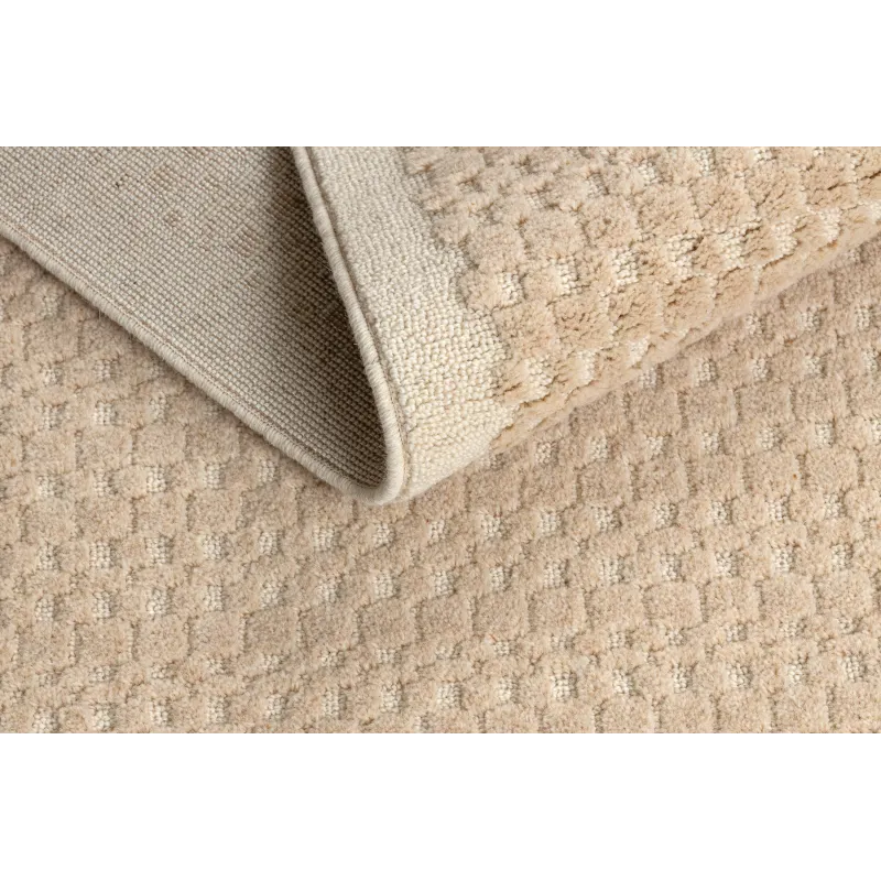 Dywan FLUX 461.139.SA130 wełniany OSTA - Geometryczny, strukturalny, loftowy beż / krem