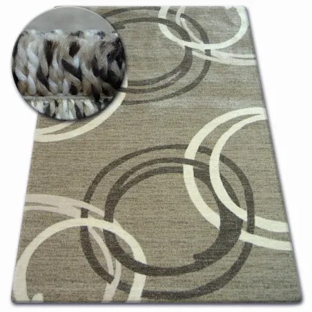 Alfombra SHADOW 8645 en tonos beige oscuro y marrón, alfombra moderna para cualquier habitación