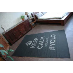 Alfombra elegante de sisal FLOORLUX 20276 YOLO en negro y plateado