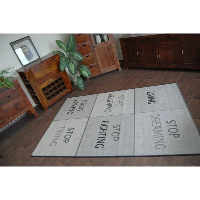 Alfombra plateada de sisal FLOORLUX 20275 YOLO, ideal para interiores modernos