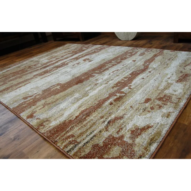 Alfombra SHADOW 9368 suave dorado y óxido, perfecta para interiores modernos