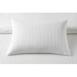 Almohada 50x70 cm – Blanca rayada, 100% Algodón, Hipoalergénica