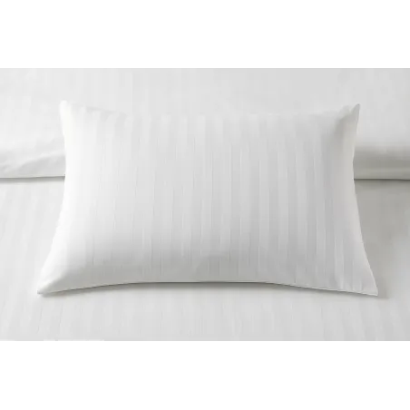 Almohada 50x70 cm, blanca rayada, 100% algodón, hipoalergénica