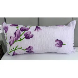 Almohada 40x23 cm Crepé Flores Violetas